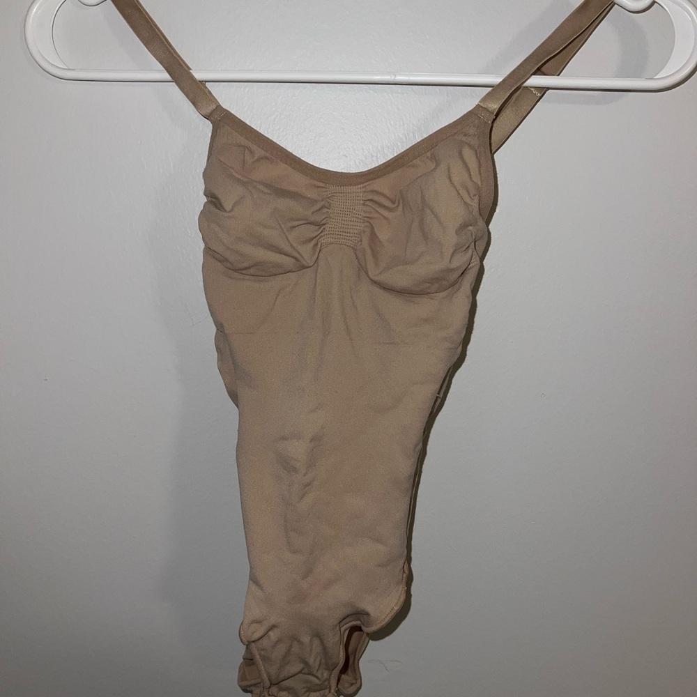 SKIMS Tan Ruched Bodysuit